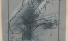Rudolf Wiemer Akt 1988 Farbstiftzeichung auf Tonpapier 70 x 50 cm