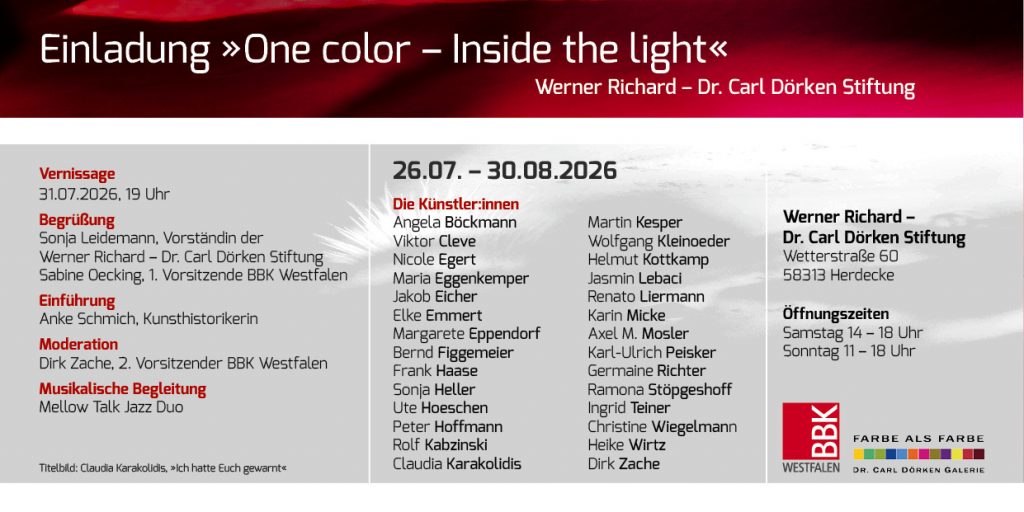 Einladungskarte One Color2 BBK Westfalen